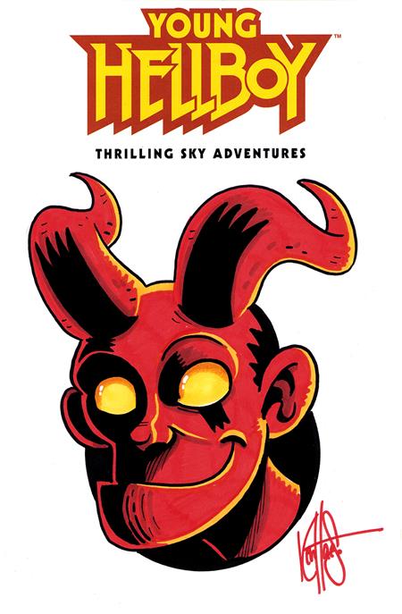 DF YOUNG HELLBOY THRILLING SKY ADVENTURES #1 BLANK VARIANT SIGNED AND REMARKED BY KEN HAESER FOC September 7, 2026