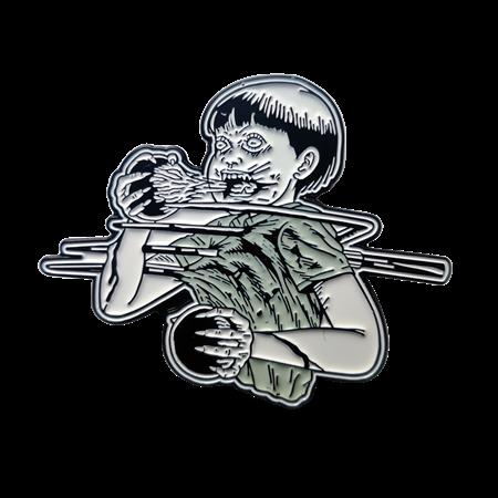 JUNJI ITO BLOOD BUBBLE FORK ENAMEL PIN BADGE FOC September 7, 2026
