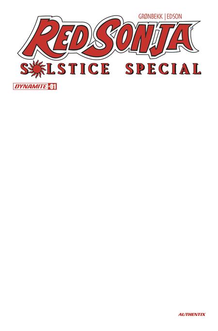 RED SONJA SOLSTICE SPECIAL #1 (ONE SHOT) CVR D BLANK AUTHENTIX VAR FOC November 23, 2026