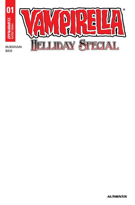 VAMPIRELLA HELLIDAY SPECIAL 2026 #1 (ONE SHOT) CVR D BLANK AUTHENTIX VAR FOC November 9, 2026