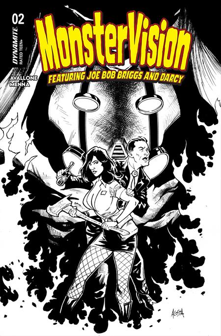 MONSTERVISION FEATURING JOE BOB BRIGGS AND DARCY #2 CVR G INC 1:15 DAVE ACOSTA LINE ART VAR FOC January 4, 2027