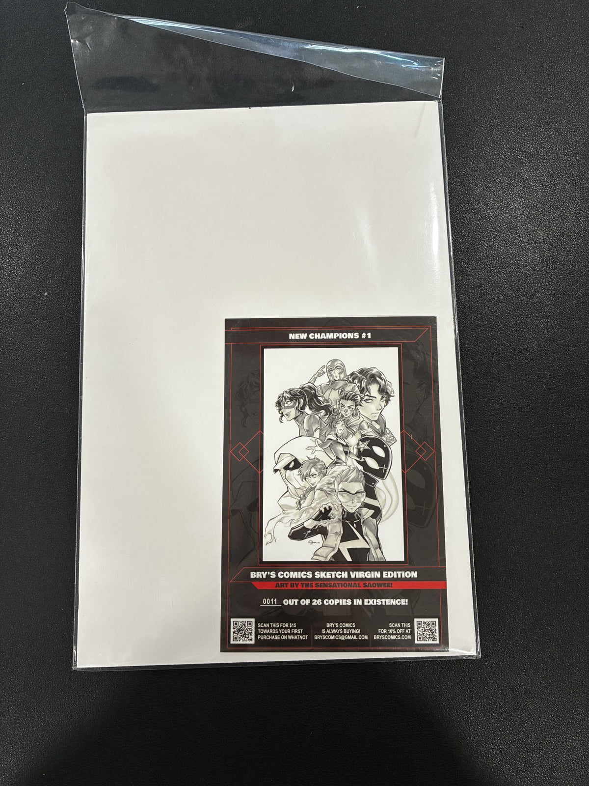 NEW CHAMPIONS #1 0011 OUT OF 26 COPIES SKETCH VIRGIN EDITION