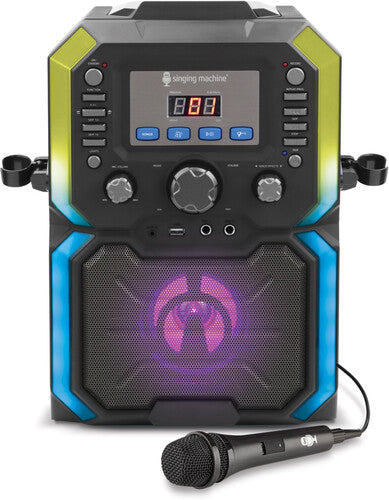 Singing Machine SML271BK CDG Bluetooth Karaoke Machine with lights
