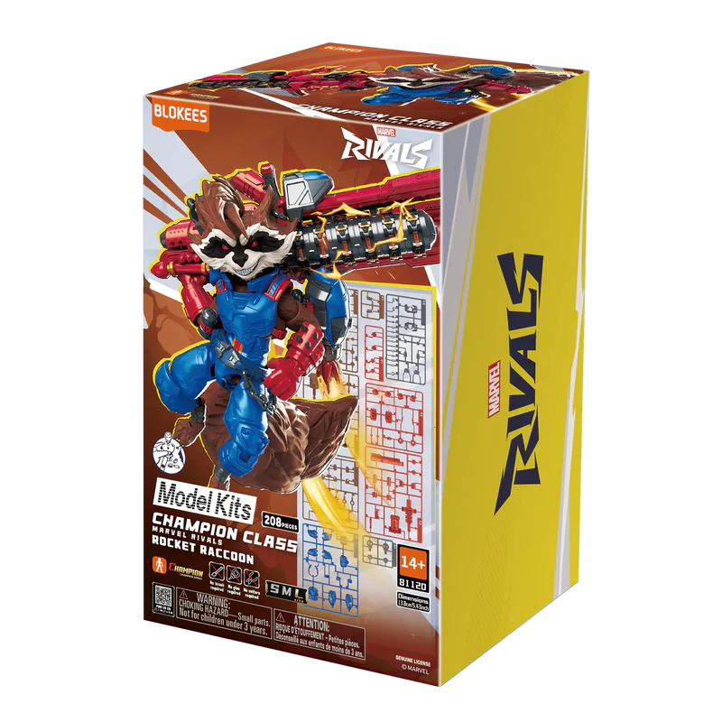Marvel Rivals Champion Class 08 Rocket Raccoon Model Kits | Blokees