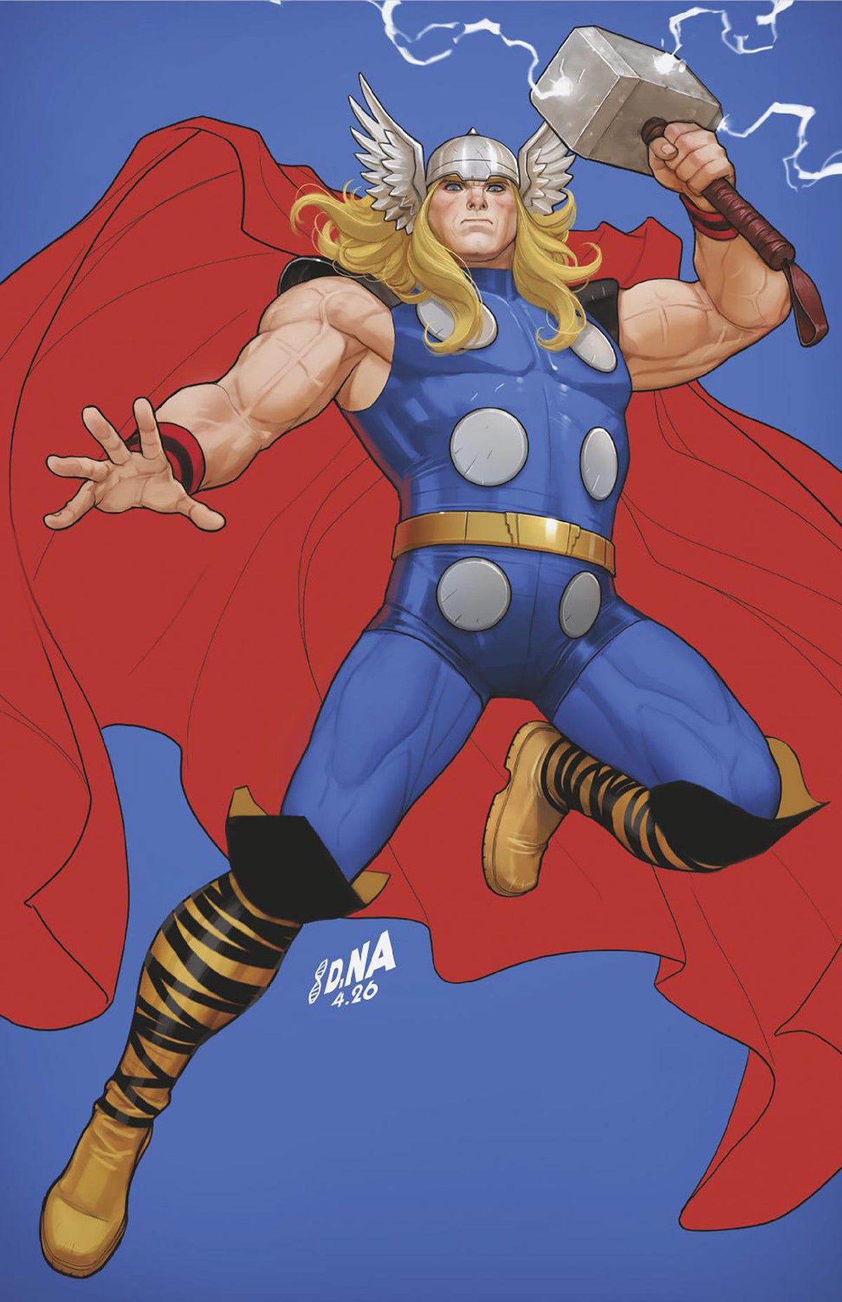 MORTAL THOR #12 DAVID NAKAYAMA COLOR BLOCK BLUE VIRGIN VARIANT