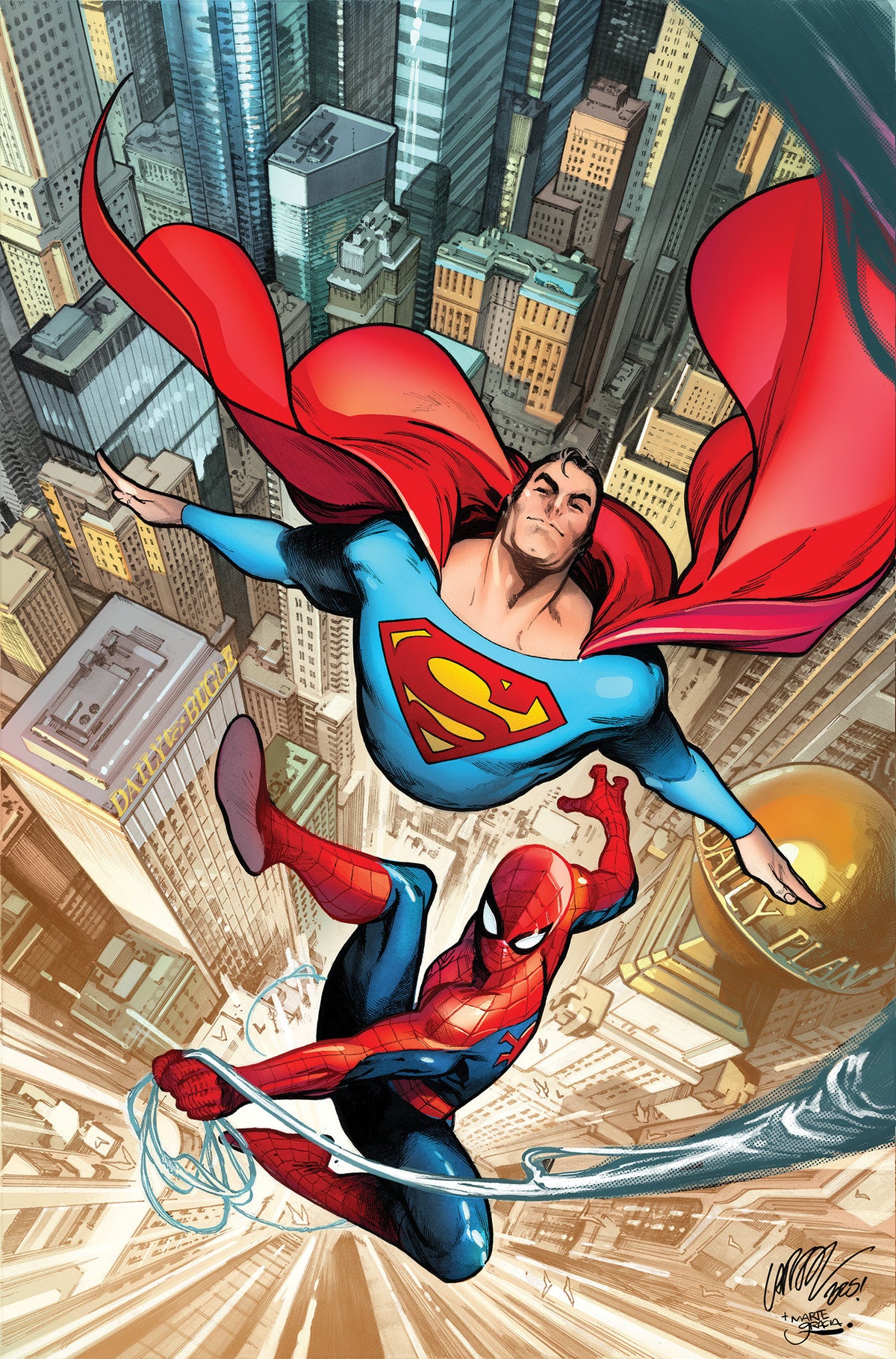 MARVEL/DC: SPIDER-MAN/SUPERMAN #1 PEPE LARRAZ RATIO VIRGIN 3RD PRINTING VARIANT