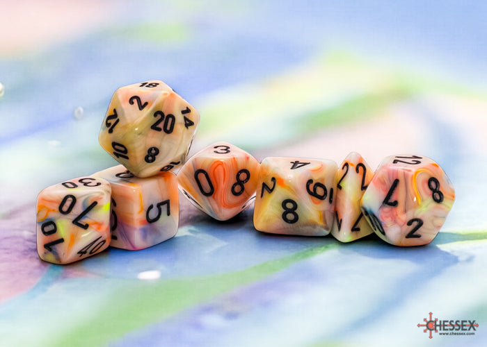 Chessex Mega-Hedral Festive Circus/Black 7-Die Set