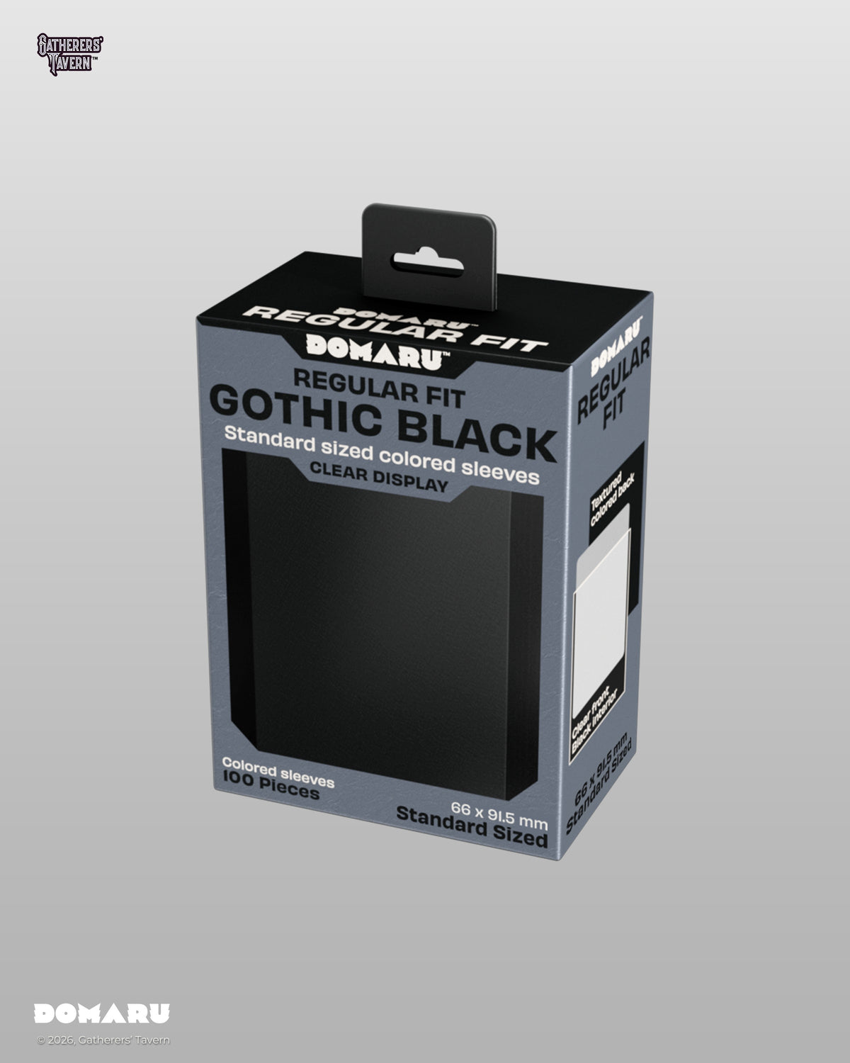 Gatherers' Tavern : Domaru Regular Fit Standard Sized Card Sleeve 100ct- Gothic Black