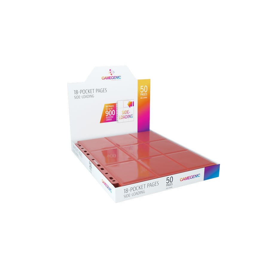 Gamegenic - Sideloading 18-Pocket Pages: 50 pg Red