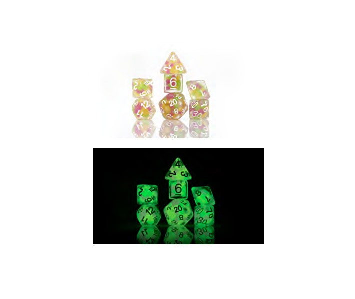 Sirius Dice Melon Ball Glowworm 7 Die Set