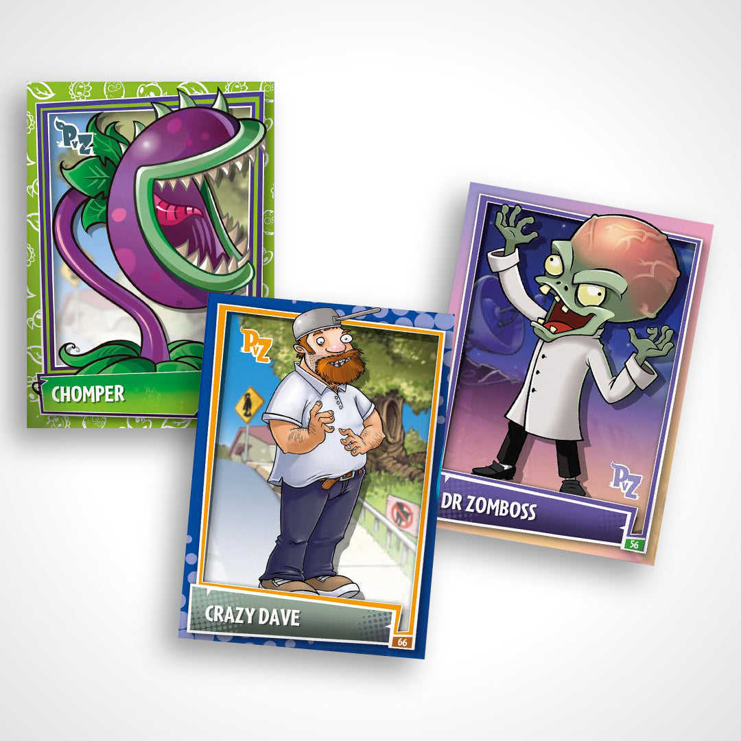 Plants Vs Zombies Trading Cards 3 Pack Blister