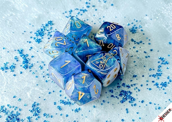 Lab Dice 10 Shimmer Aqueous/Gold Polyhedral 7-Die Set