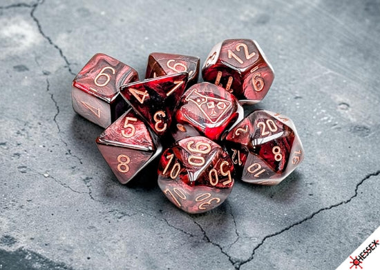 Lab Dice 10 Lustrous Gothic/Copper Polyhedral 7-Die Set
