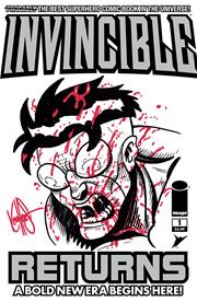 DF INVINCIBLE RETURNS #1 BLANK VARIANT SIGNED AND REMARKED BY KEN HAESER WITH AN INVINCIBLE SKETCH