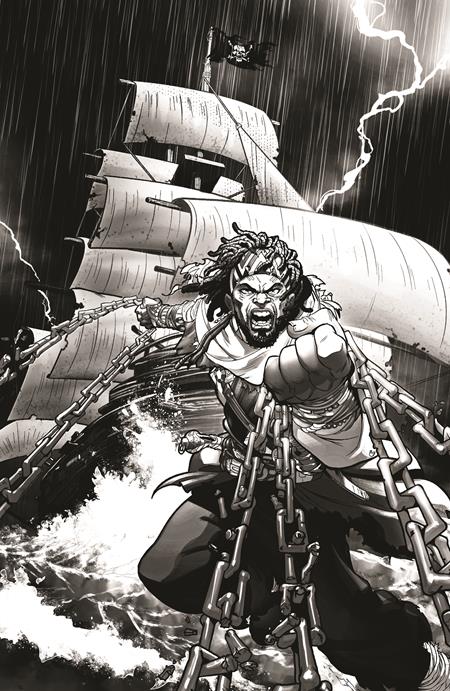 SHAQUILLE ONEAL PRESENTS VENGEANCE UNCHAINED THE LEGEND OF BLACK CAESAR #1 (OF 5) CVR H INC 1:20 RAY ANTHONY HEIGHT B&W SKETCH VAR FOC September 14, 2026