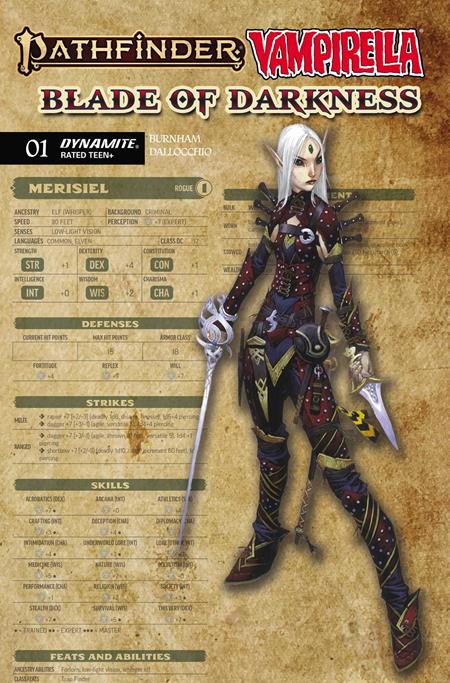 PATHFINDER VAMPIRELLA BLADE OF DARKNESS #1 CVR C WAYNE REYNOLDS CHARACTER SHEET VAR FOC October 5, 2026