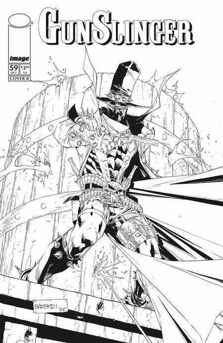 GUNSLINGER SPAWN #59 CVR B CARLO BARBERI B&W VAR FOC September 28, 2026