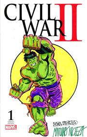 DF MARVEL COMICS COMMISSIONED COVER ART SIGNED AND REMARKED BY MARIANO NICIEZA AND JOE DELBEATO WITH A HULK SKETCH FOC October 5, 2026