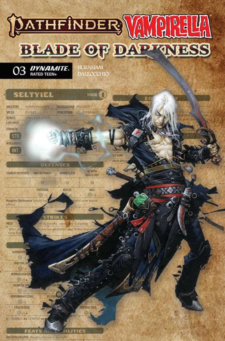 PATHFINDER VAMPIRELLA BLADE OF DARKNESS #3 CVR C WAYNE REYNOLDS CHARACTER SHEET VAR FOC November 23, 2026