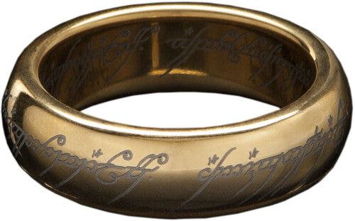 WETA Workshop - The Lord of The Rings Trilogy - LOTR™ The One Ring™ (Gold Plated Tungsten with Elvish Runes), Size 13