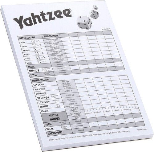 Yahtzee - Score Pad Refill