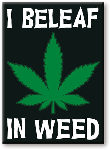 Weed I Beleaf 2.5 x 3.5 Flat Magnet