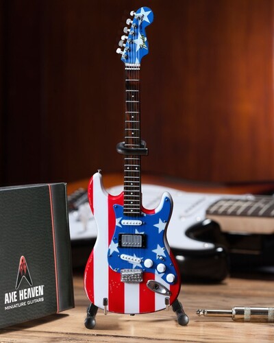 Wayne Kramer Fender Stratocaster Stars & Stripes USA 10 Inch Miniature Guitar