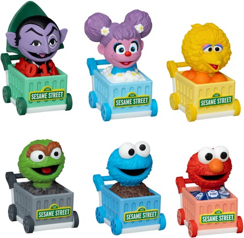 Beast Kingdom - Sesame Street - Shopping Cart Series Pull Back Car Blind Box 6ct Set
