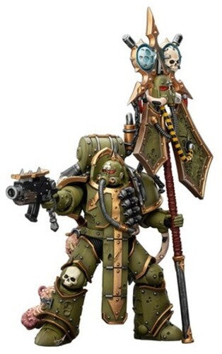 Warhammer 40K - Death Guard: Plague Marine Icon Bearer with Boltgun & Plague Knife 1/18 Action Figure