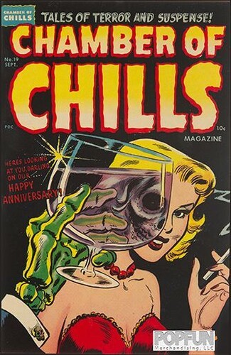 Pre-Code Horror Comic Book Cover - Chamber of Chills (17x12) Metal Sign