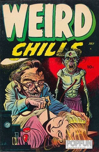 Pre-Code Horror Comic Book Cover - Weird Chills (17x12) Metal Sign