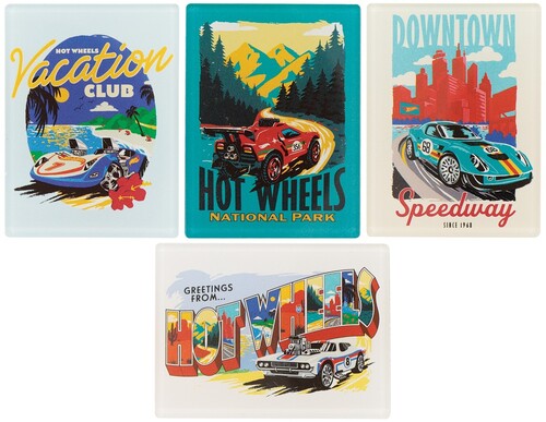 Hot Wheels - Set of Four Locations Magnets
