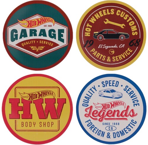 Hot Wheels - Printed Metal Coasters - Set of Four
