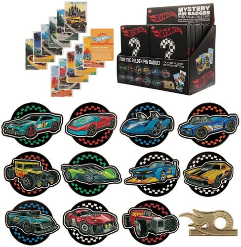 Hot Wheels - Mystery Pin Badges 12CT PDQ Display