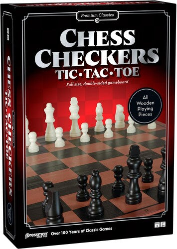 Pressman Premium Classics: Chess, Checkers, Tic Tac Toe
