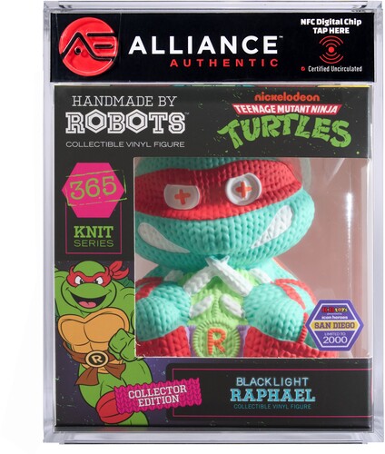 Teenage Mutant Ninja Turtles (TMNT) - Raphael Blacklight Limited Edition Vinyl Figure - Alliance Authentic Encapsulated