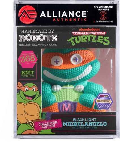 Teenage Mutant Ninja Turtles (TMNT) - Michelangelo Blacklight Limited Edition Vinyl Figure - Alliance Authentic Encapsulated