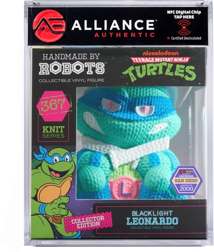 Teenage Mutant Ninja Turtles (TMNT) - Leonardo Blacklight Limited Edition Vinyl Figure - Alliance Authentic Encapsulated