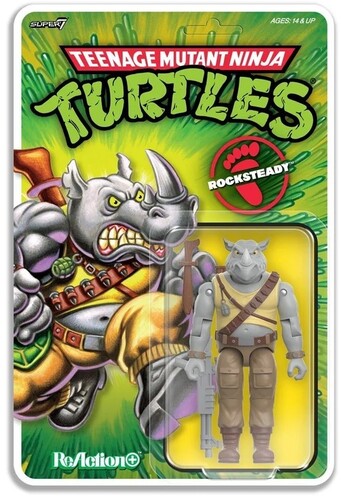 Teenage Mutant Ninja Turtles ReAction+ Wave 02 - Rocksteady FOC November 3, 2026