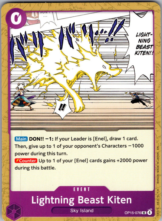 Lightning Beast Kiten UC Adventure on Kami's Island OP15-076 LP