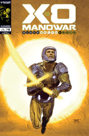 X-O Manowar: Black, White & Gold #4 Cover A (Guedes) FOC December 7, 2026