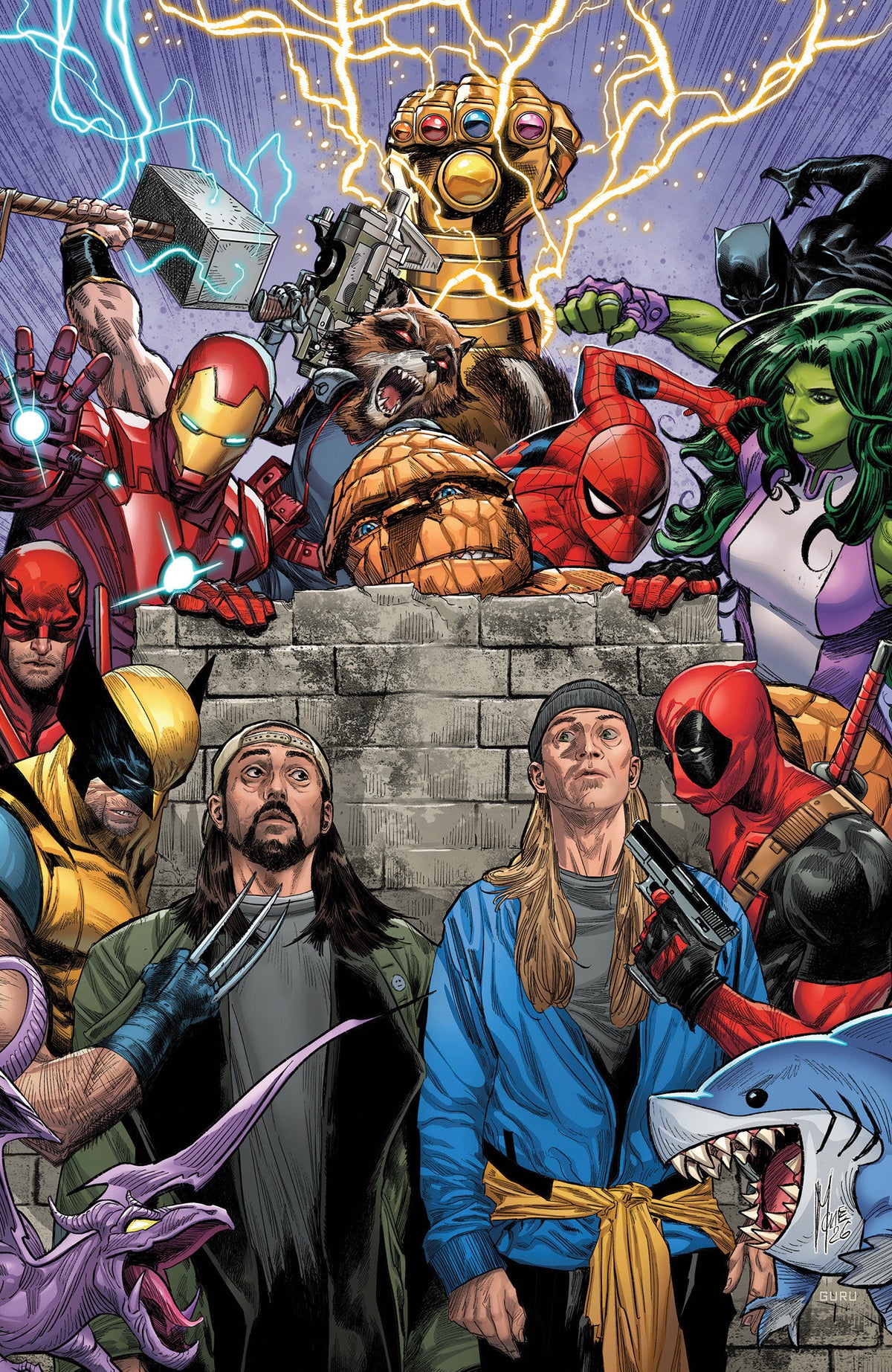 JAY & SILENT BOB: JAYS OF FUTURE PAST #1 MARCO CHECCHETTO RATIO VIRGIN 2ND PRINTING VARIANT