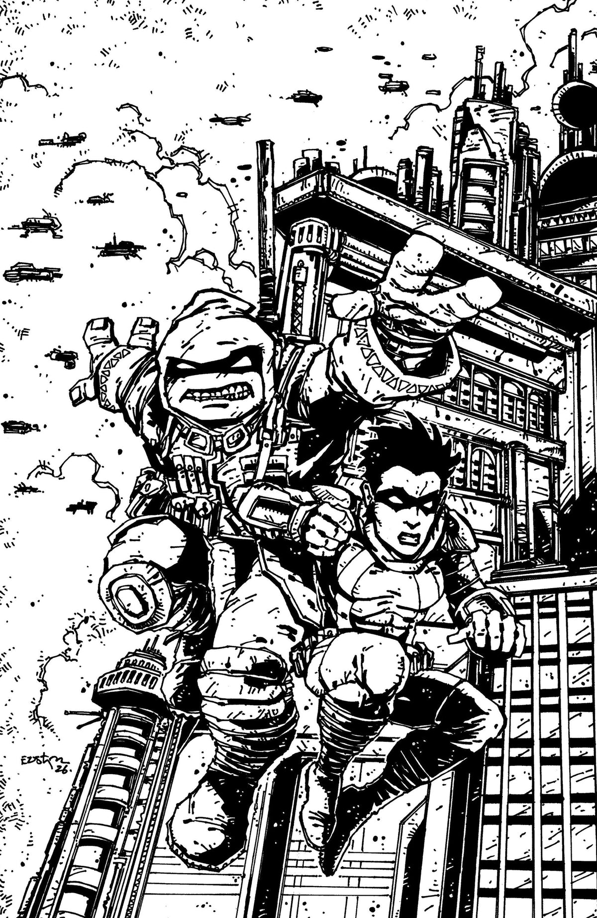 Teenage Mutant Ninja Turtles: The Last Ronin--Training Day Variant RI (50) (Eastman Full Art B&W)