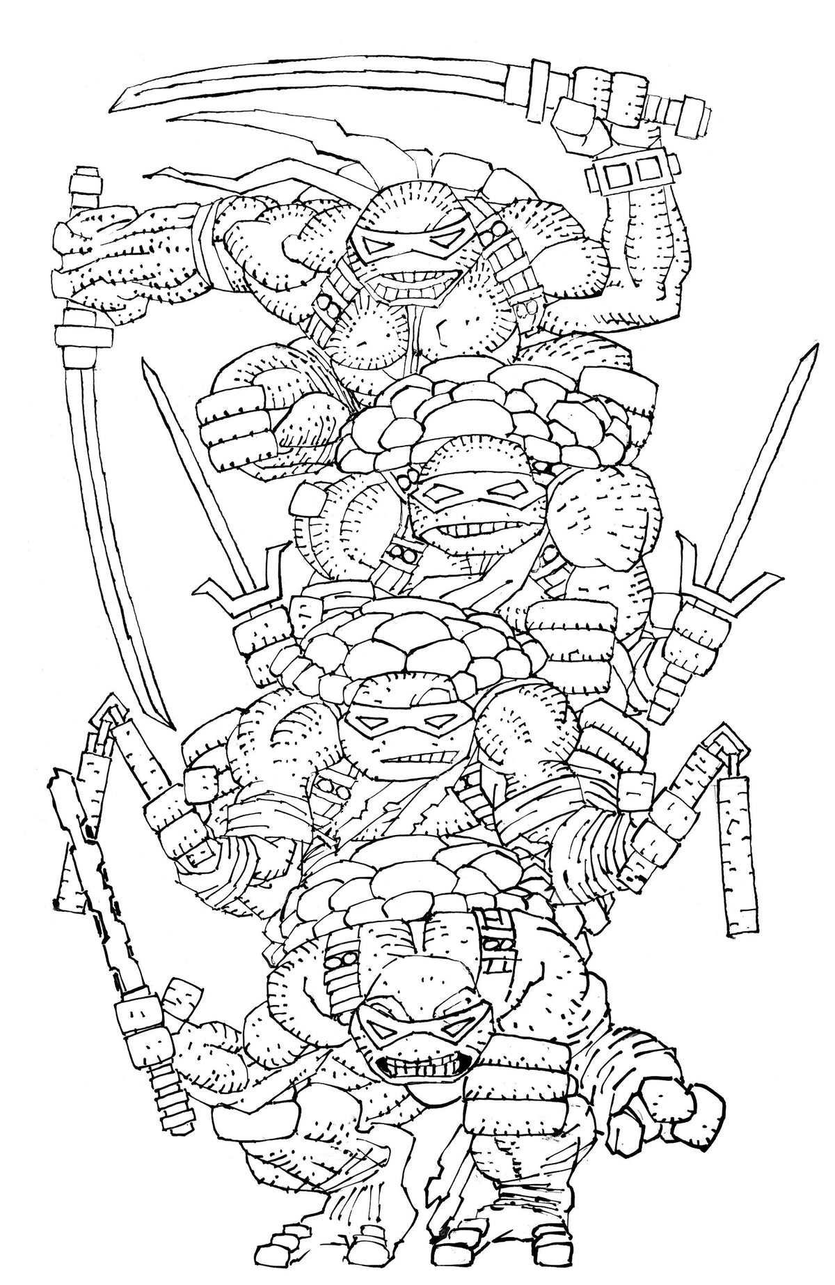 Teenage Mutant Ninja Turtles #20: 300th Issue Special Variant RI (300) (Miller Full Art B&W)