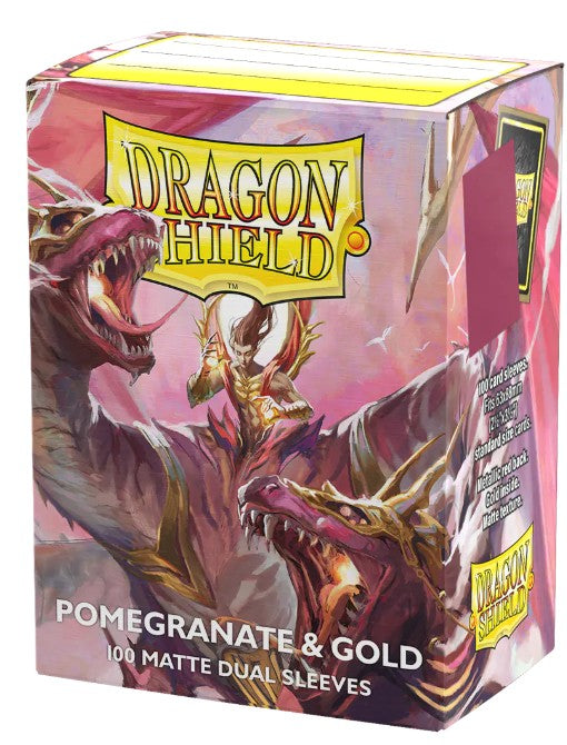 Dragon Shield Sleeves: Standard Matte Dual - Pomegranate & Gold 100ct