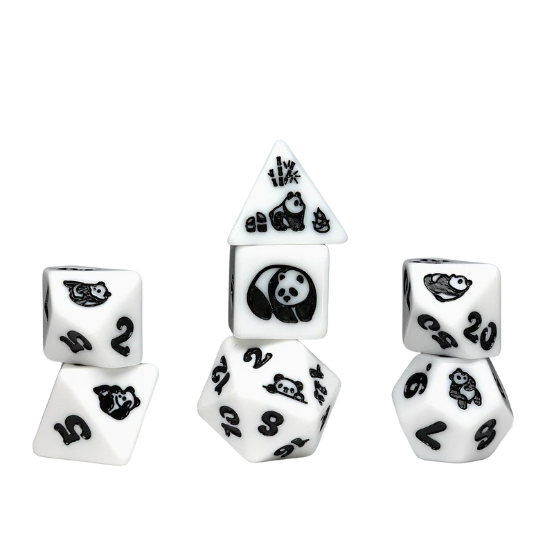 Animals Series - Moon Panda Polyhedral Dice Set