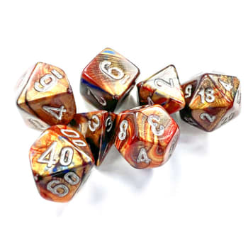 Lustrous Mini 7 Die Set Gold Silver
