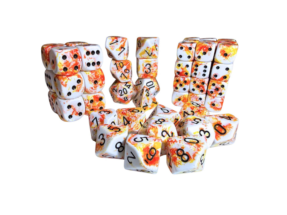 Chessex Brush Dice Sunrise 7 Die Set