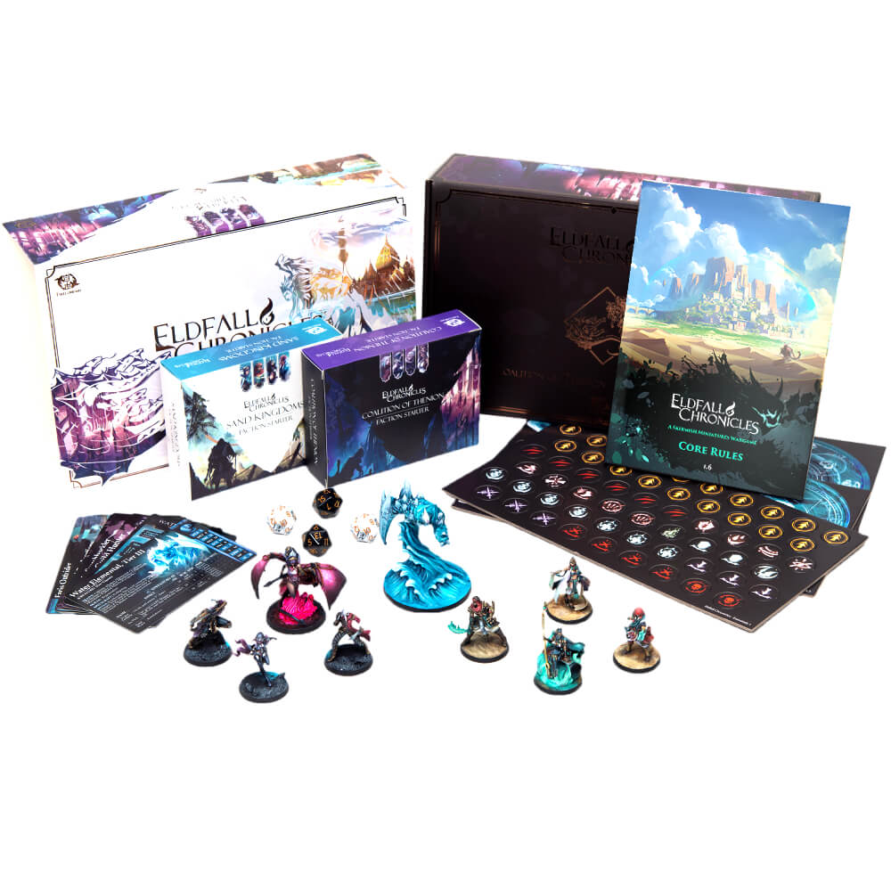 Eldfall Chronicles: Two-Player Starter Set - Coalition of Thenion vs Sand Kingdoms FOC October 4, 2026