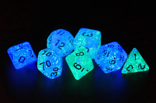 Sirius Dice: 7CT Frosted Glowworm Polyhedral Dice Set